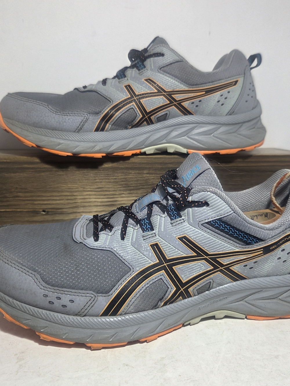 ASICS GEL-Venture 9 Men’s Trail Running Shoes Grey Orange Size 12 (1011B486)